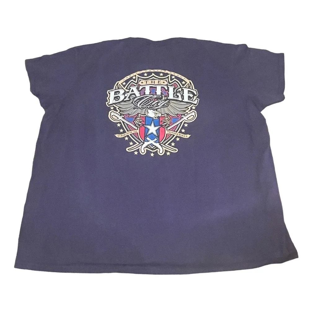 Gildan Harley Owners Group HOG Blue T Shirt Mens 2XL Graphic The Battle‎ Cry  SS - Picture 3 of 9